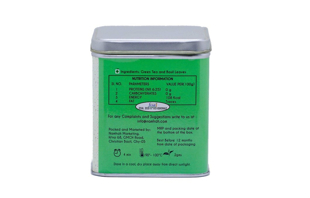 Namhah Herbal Tulsi Green Tea    Container  100 grams